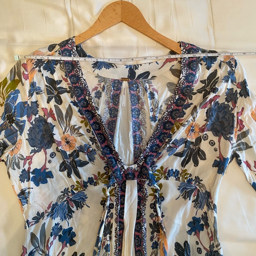 Free People Violet Hill Babydoll Boho Blouse Top - Sz 8 - Picture 12 of 12
